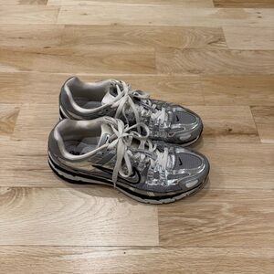 Nike Silver and White P6000 Sneakers